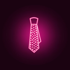 Poster - tie neon icon. Elements of web set. Simple icon for websites, web design, mobile app, info graphics