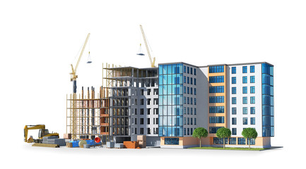 building structure, construction. 3d illustration