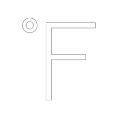 Poster - fahrenheit symbol temperature icon. Element of web for mobile concept and web apps icon. Outline, thin line icon for website design and development, app development