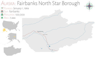  Large and detailed map of Fairbanks North Star in Alaska, USA