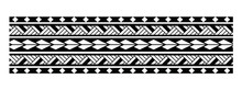 Tattoo Tribal Maori Pattern Bracelet, Polynesian Ornamental  Border Design Seamless Vector