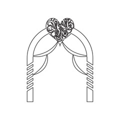 Poster - key and lock in the shape of a heart icon. Element of valentine's day, wedding for mobile concept and web apps icon. Outline, thin line icon for website design and development