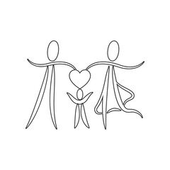 Poster - bride and groom icon. Element of valentine's day, wedding for mobile concept and web apps icon. Outline, thin line icon for website design and development, app development