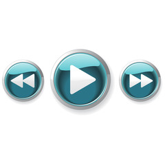 Turquoise forward and rewind buttons with play button