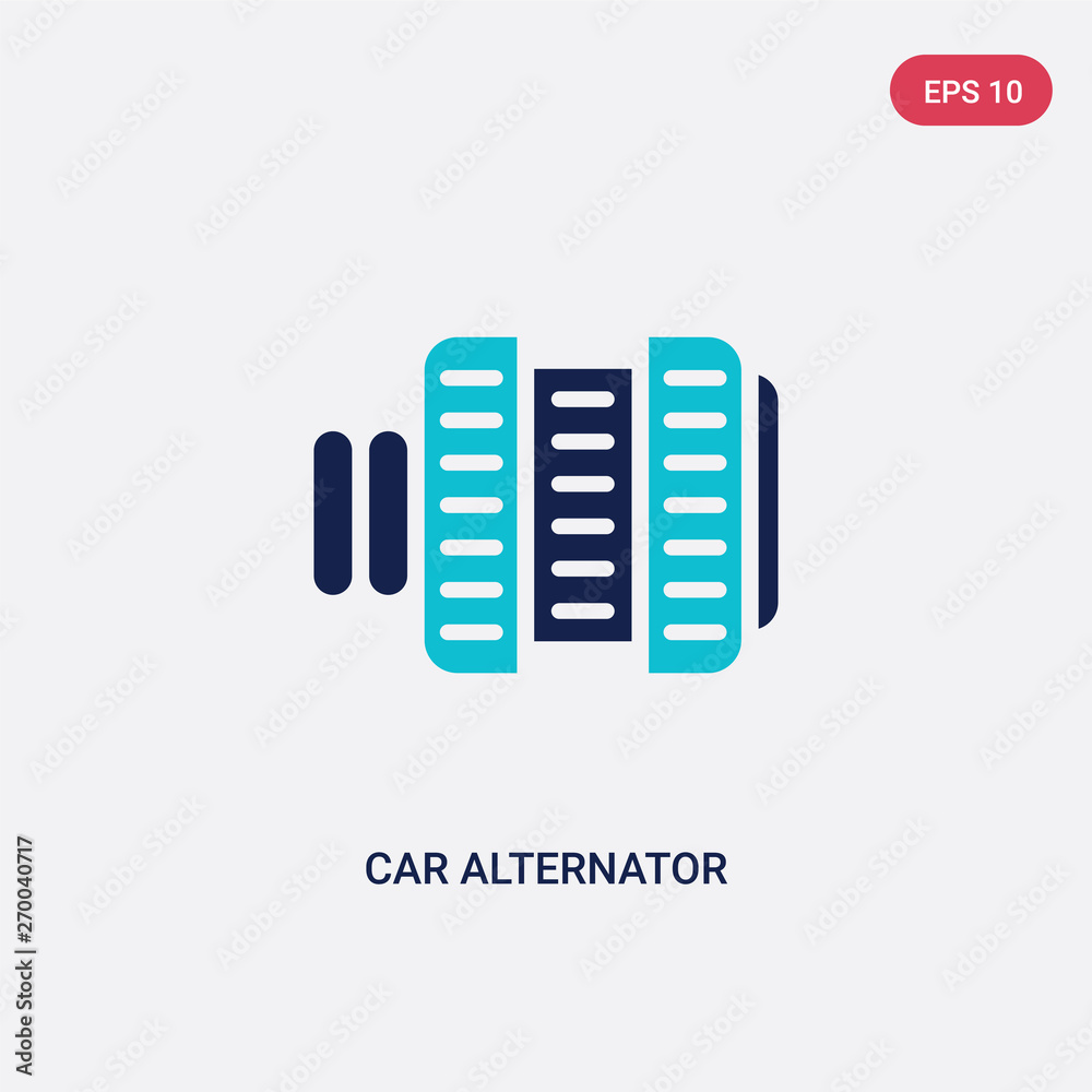 two color car alternator vector icon from car parts concept. isolated ...