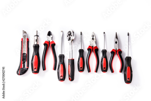 Cuadros en Lienzo Building tools repair set isolated on white background