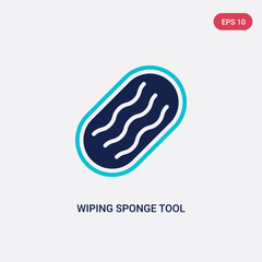 two color wiping sponge tool vector icon from cleaning concept. isolated blue wiping sponge tool vector sign symbol can be use for web, mobile and logo. eps 10