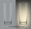 Transparent vector glass for water on dark background