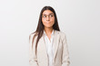 © Asier - Young business arab woman isolated against a white background confused, feels doubtful and unsure.