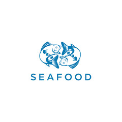 Leinwandbilder - fish logo emblem label seafood vector icon