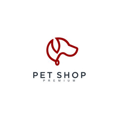Aufkleber - pets dog design vector template Linear style. Animals Veterinary clinic Logotype concept vector logo template