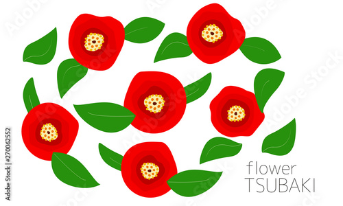 つばき 赤い 植物 花柄 お正月 浴衣 背景 きれい かわいい 日本 柄 着物 夏 冬 Stock Vector Adobe Stock