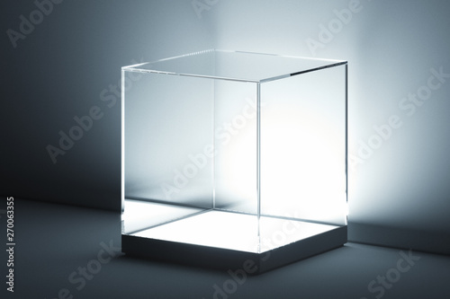 Cuadros en Lienzo Modern Showcase with glass and empty space on white background