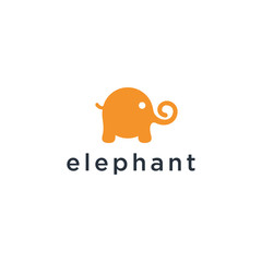 Aufkleber - Abstract elephant vector logo design. Creative linear animal gold logotype