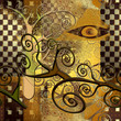 Seamless pattern in the style of Klimt. Suitable for fabric, wrapping paper and the like