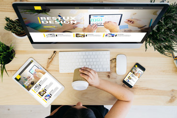 Wall Mural - overhead view responsive ux design studio