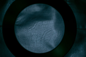 Wall Mural - Leather material with original pattern, zippers and round frame.