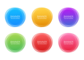 Poster - Set of round colorful vector shapes. Abstract vector banners. Vector stock illustration.
