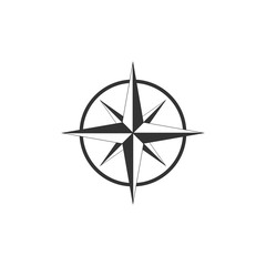 Wall Mural - Compass, compass rose, navigation icon. Vector illustration, flat design.