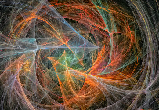 Computer generated abstract spiral fractal flame image .
