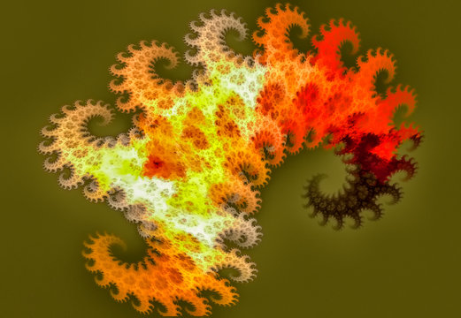 Computer generated abstract spiral fractal flame image .
