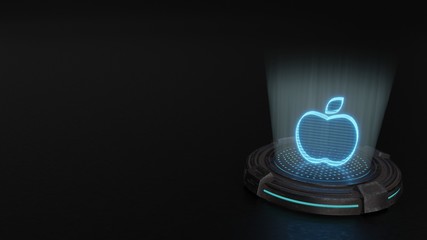 Poster - 3d hologram symbol of apple icon render