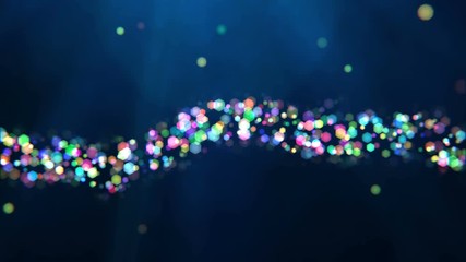 Poster - Multicolored bokeh line up.Abstract multicolored geometrical lines.