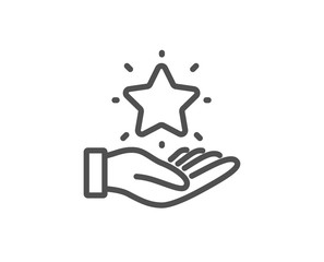 Loyalty program line icon. Bonus points. Discount star symbol. Quality design element. Linear style loyalty program icon. Editable stroke. Vector