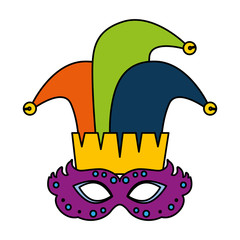 Canvas Print - carnival mask with joker hat