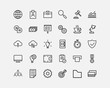 Business and organization icons set. Business intelligence icons set. Icons for business, management, finance and strategy.