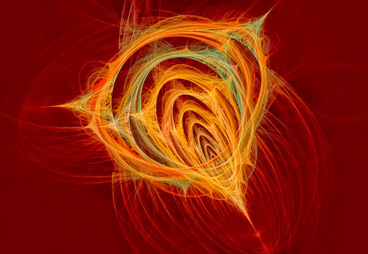 Computer generated abstract spiral fractal flame image .