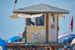 Lifeguard tower on the beach shot with a 500mm Lens