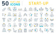 © M.Style - Set Vector Line Icons of Startup