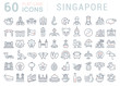 © M.Style - Set Vector Line Icons of Singapore.
