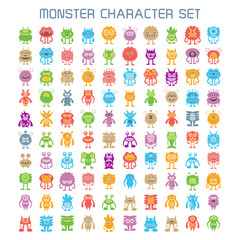 big set monster character icons