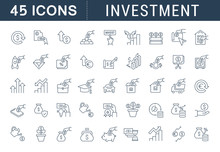 Set Vector Line Icons Of Investment