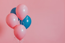 Pink And Blue Helium Balloons