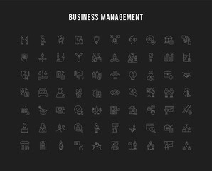 Wall Mural - Set Vector Line Icons of Business-Management
