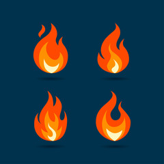 Wall Mural - simple vector flame icons in flat style
