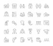 Set Vector Line Icons of B2C