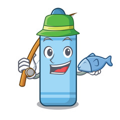 Sticker - Fishing blue crayon in the character shape