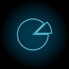 Poster - pie chart neon icon. Simple thin line, outline vector of charts and diagrams icons for UI and UX, website or mobile application
