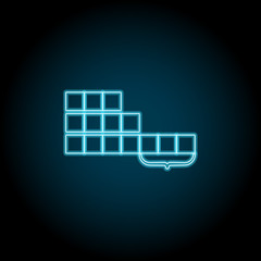 Poster - tape digram neon icon. Simple thin line, outline vector of charts and diagrams icons for UI and UX, website or mobile application