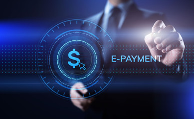 E-payment Online shopping Digital money transfer internet business concept.