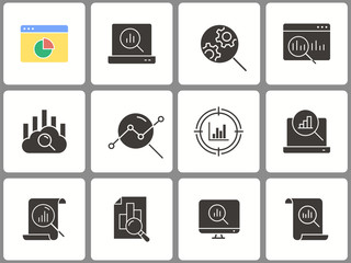 Poster - data analysis icon set. illustrations isolated on white.