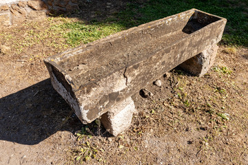 Wall Mural - Ancient Roman sarcophagus in Ostia Antica Rome Italy