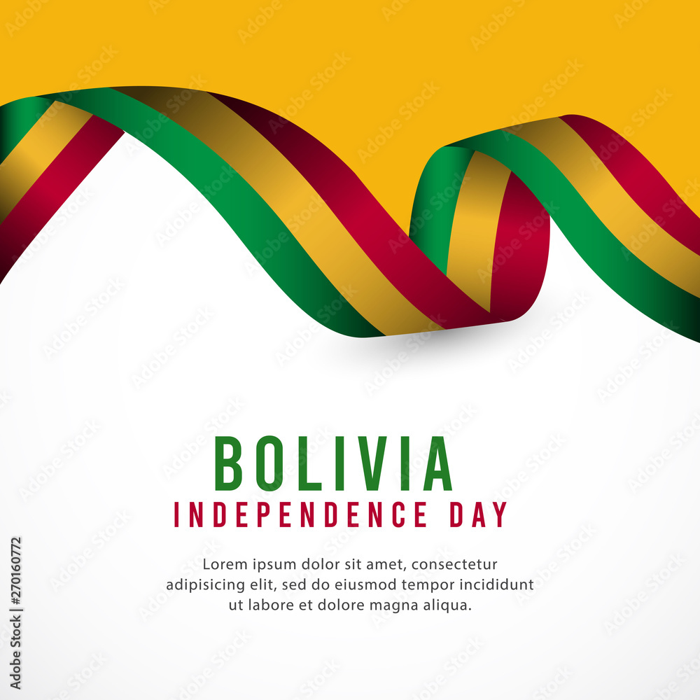 Bolivia independence day vector template. Design for banner, greeting cards or print.