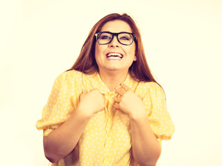 Poster - Portrait of beautiful cheerful young woman