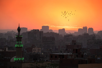 Wall Mural - sunset scenery at Cairo Egypt