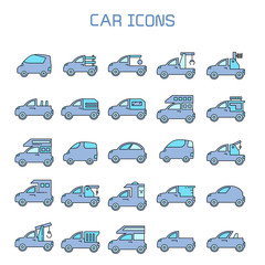 Wall Mural - car, truck, camper car icons set, blue theme